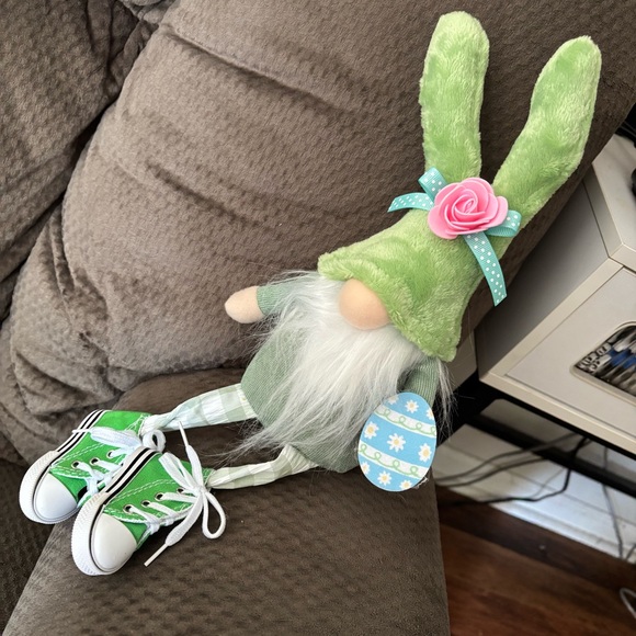 Green Bunny Fabric Table Top Gnome - Picture 3 of 8